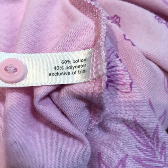 Sx 3x pink knit robe  floral short Sleeve fashion bug button up chest 66" - Picture 3 of 5